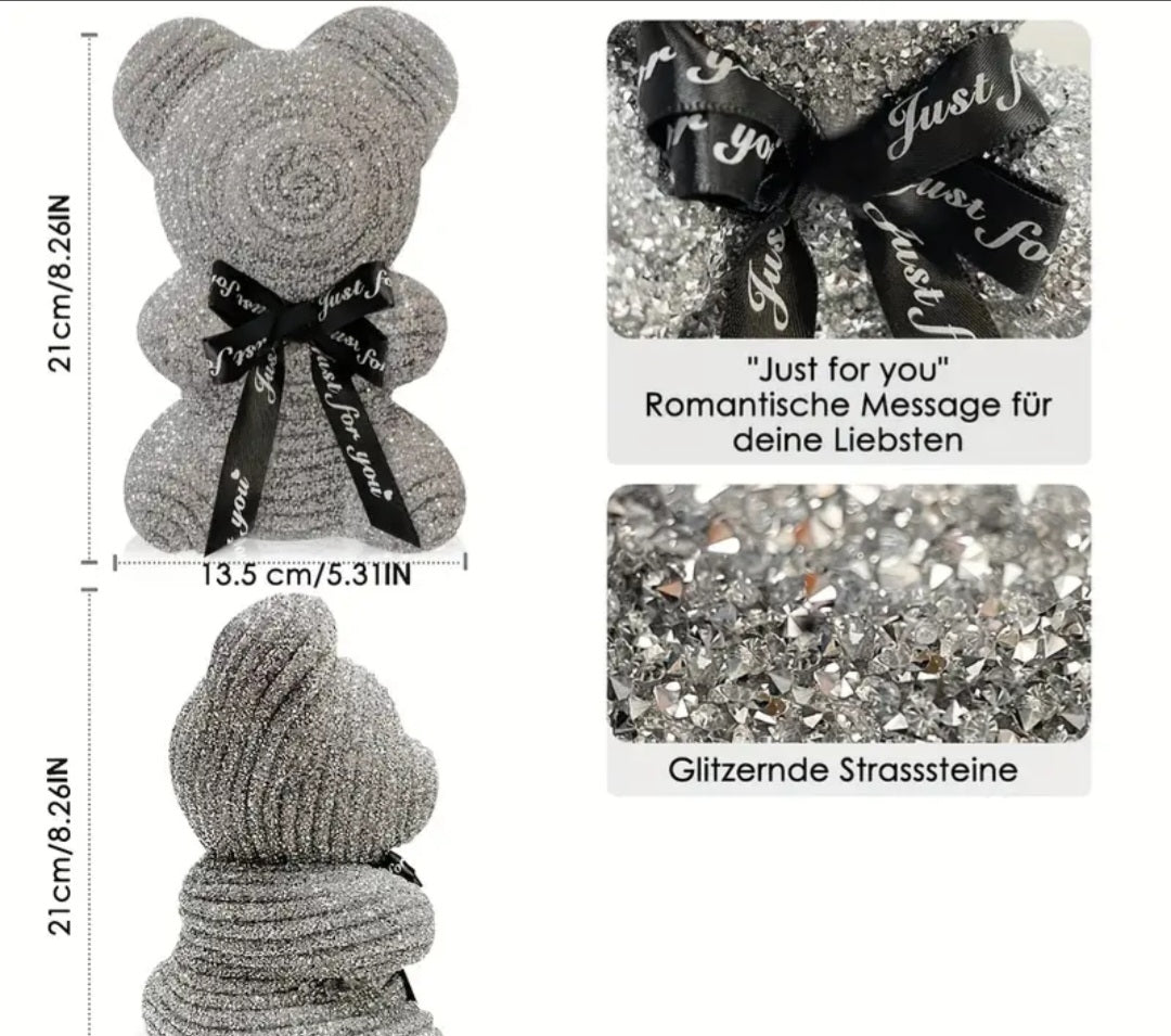 Acryl-Glitzer-Teddybär (21 cm)