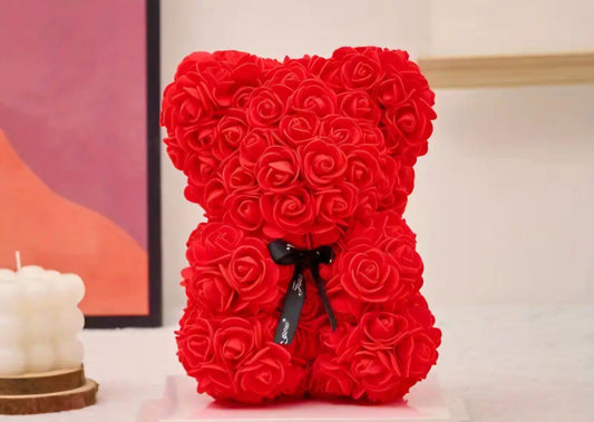 Mini Rosen Teddy aus dauerhaft haltbaren Kunstrosen