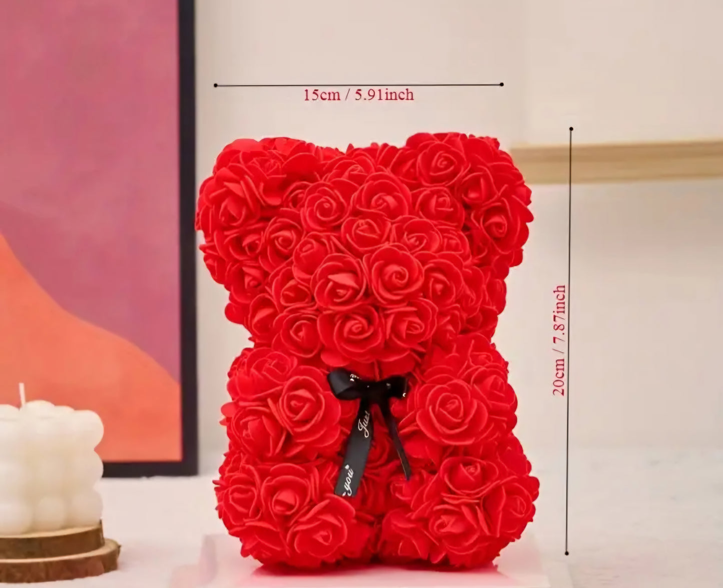 Mini Rosen Teddy aus dauerhaft haltbaren Kunstrosen