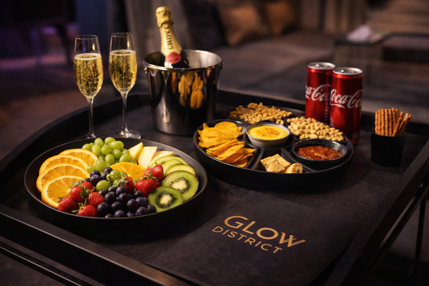 Genussmomente – Obst, Snacks & Getränke