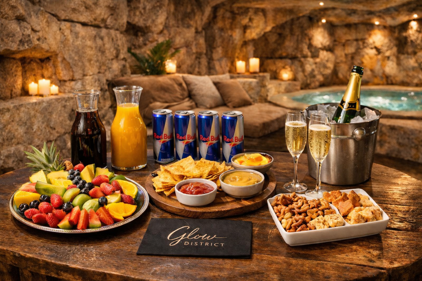 Genussmomente – Obst, Snacks & Getränke